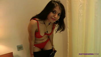 Indian Girl Kavya In Red Lingerie